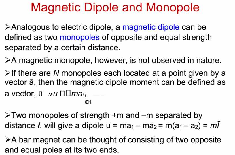 Magnetic Dipole and Monopole Ø