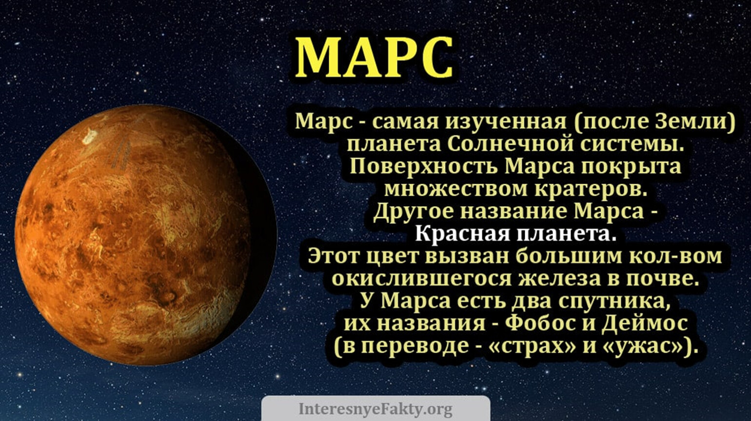 Факты о планете Марс