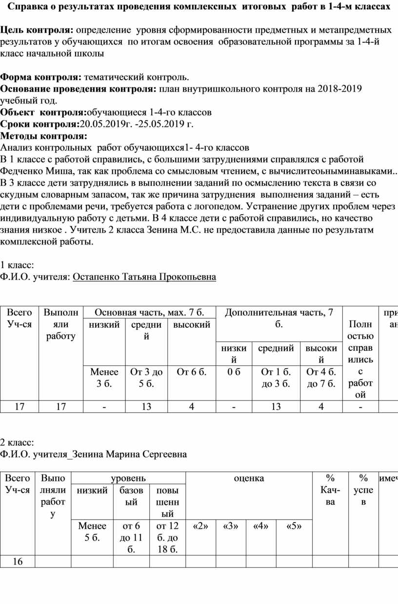 Справка о промежуточных результатах реализации инновационного проекта