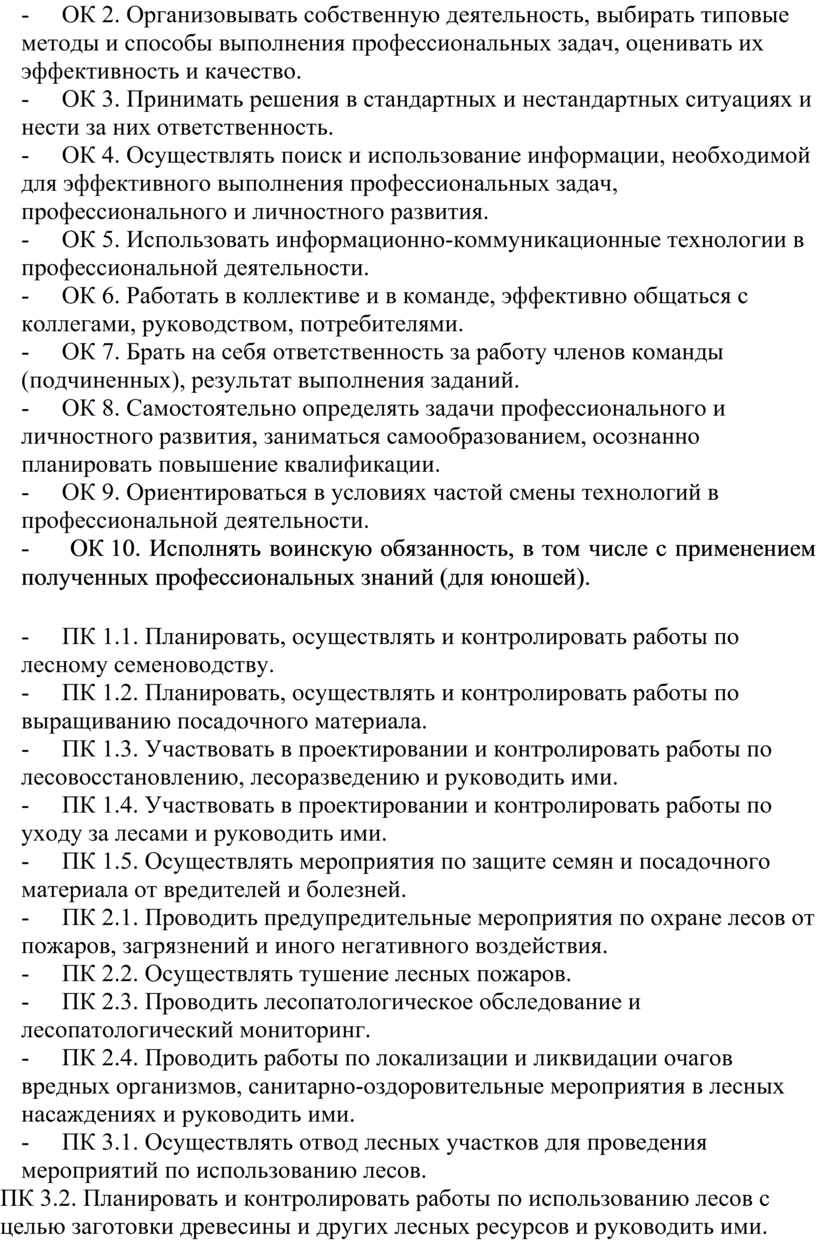 ОК 2. Организовывать собственную деятельность, выбирать типовые методы и способы выполнения профессиональных задач, оценивать их эффективность и качество