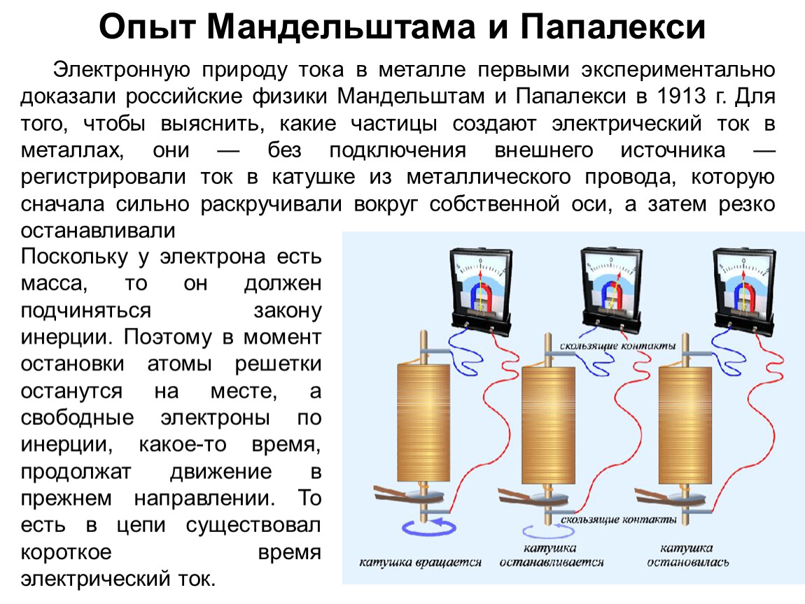 Презентация на тему электрический ток в металлах сверхпроводимость