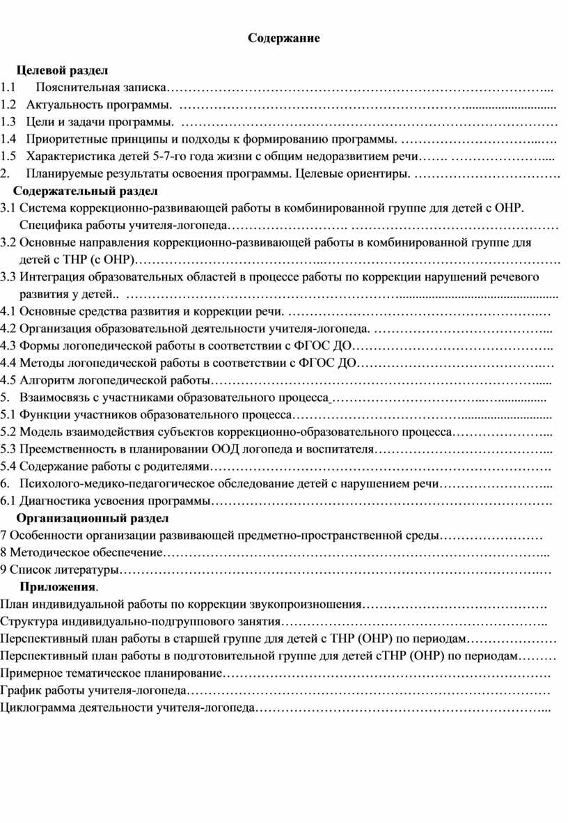 Адаптированная образовательная программа учителя-логопеда для детей  старшего дошкольного возраста с ТНР (ОВЗ)