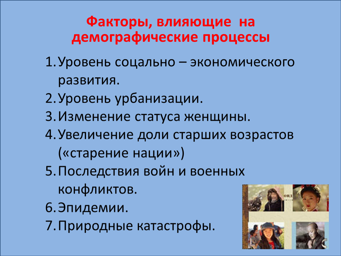 Влияние положения женщины в обществе на демографическую ситуацию в стране презентация