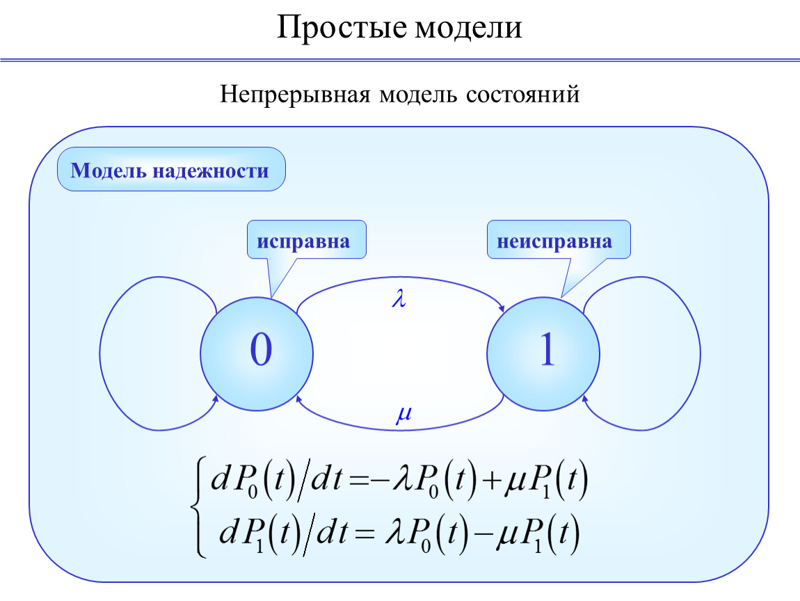 Модель состояний. Марковские модели. Непрерывная модель. Непрерывные модели примеры.