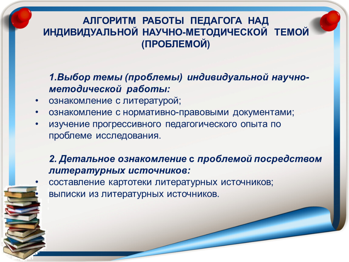 Методическая тема по литературе. Алгоритм работы педагога. Алгоритм индивидуальной работы. Алгоритм работы над методической темой. Алгоритм работы преподавателя.