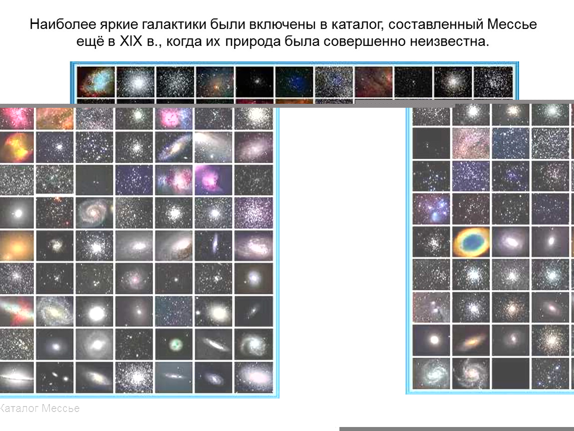 Каталог мессье история создания и особенности содержания презентация