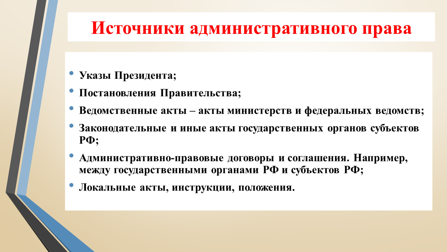 Источники административного права презентация