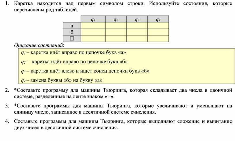 Машина тьюринга определяется следующей функциональной схемой