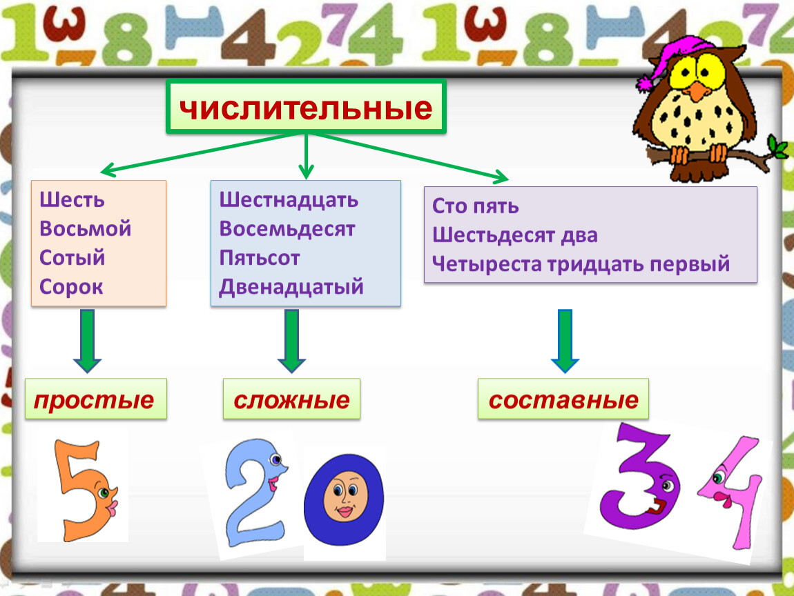Тема числительное 3 класс русский язык. Структура числительных. Простые имена числительные. Структура числительныхельных. Простые и составные имена числительные.
