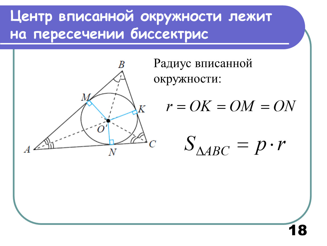 Центр вписанной окружности треугольника лежит в точке. Центр окружности вписанной в треугольник лежит в точке пересечения. Центр вписанной окружности лежит в точке пересечения. Центр вписанной окружности это точка пересечения. Биссектриса и центр вписанной окружности.