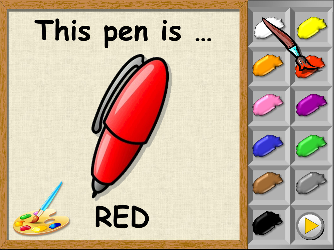 Pens game. This is a Red Pen. Игры в POWERPOINT. Color ppt game. This is a Pen the Pen is Red.