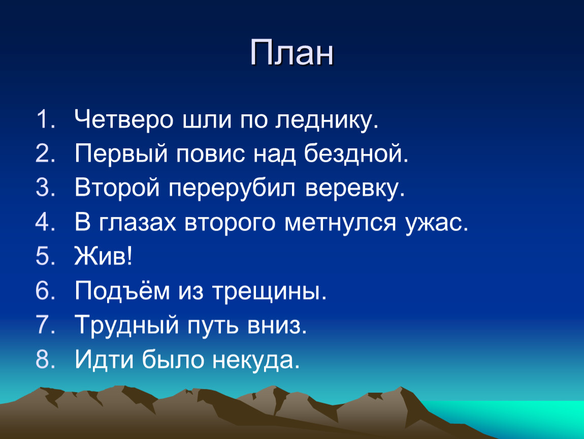 Горе разбор. План текста четверо наедине с горами. Четверо наедине с горами. Четверо наедине с горами Чванов. Про горы эссе.