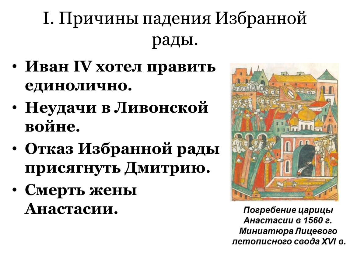 Причина ивана 4. Причины падения избранной рады 1560. Причины падения избранной рады при Иване 4. Иван 4 падение избранной рады. Причины разногласий Ивана 4 и избранной рады.