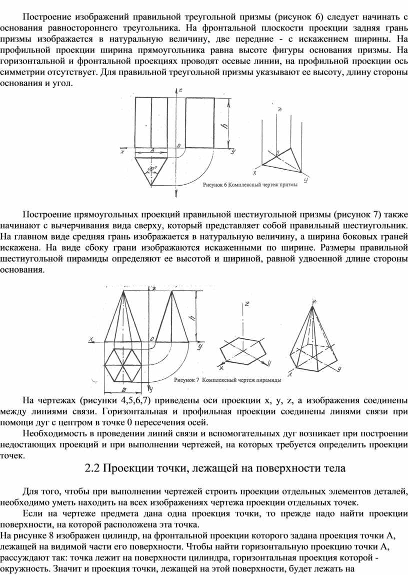 Эскиз начинают с построения изображений