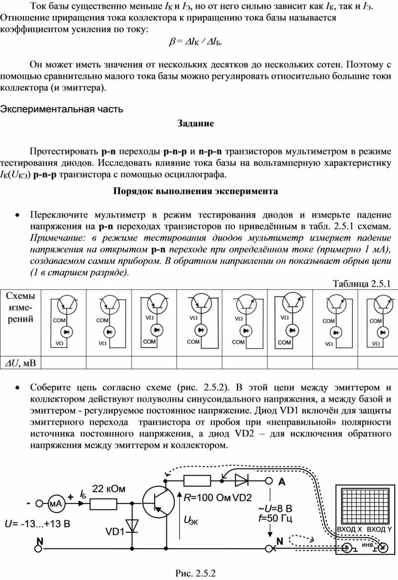 Ток базы существенно меньше I