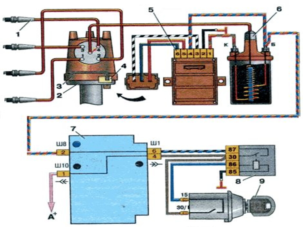 Схема подключения электронного зажигания ваз
