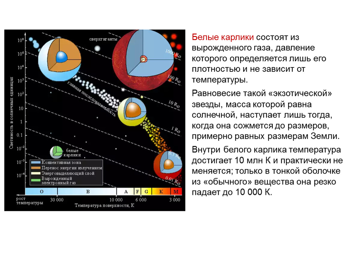 Выберите два утверждения о звездах которые соответствуют диаграмме плотность белых карликов