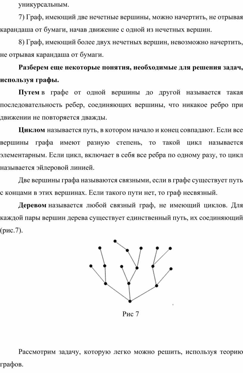 Реферат Графы и их применение в процессе решения задач