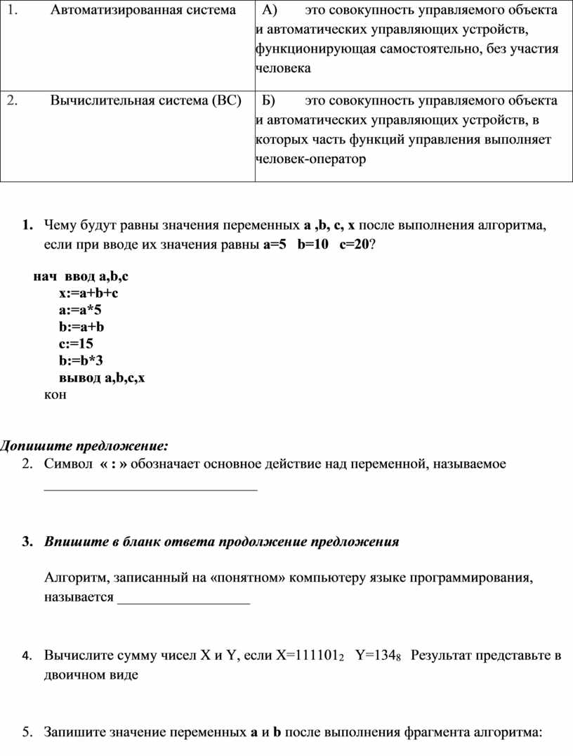 Практические работы по информатике спо 1 курс