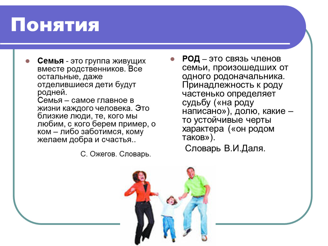Россия является членом семьи. Понятие "семья", "род". Понятие семьи. Что такое семья 4 класс.