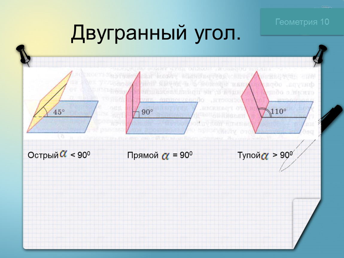 Двугранный угол чертеж