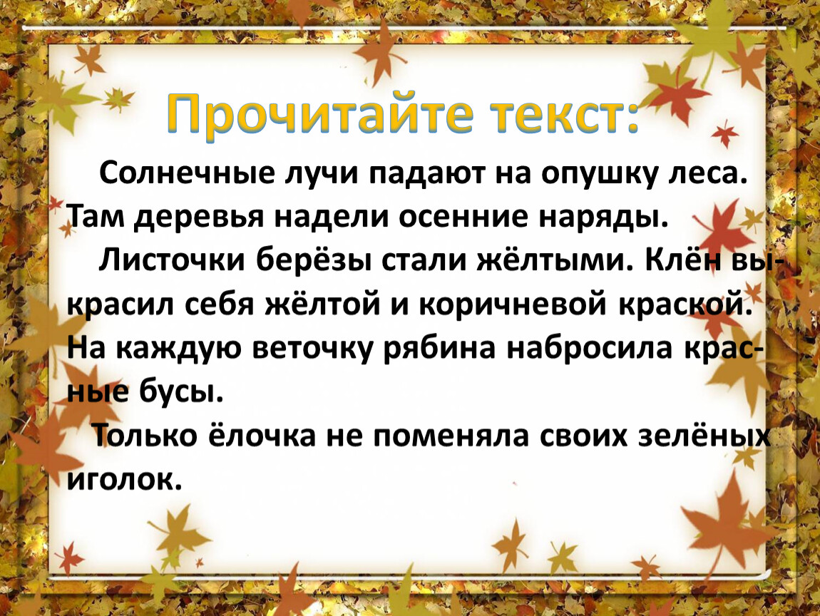 Текст песни у леса на опушке. Изложение осенние Наряды 2 класс. Изложение осенью в лесу 3 класс. Текст солнечные лучи падают на опушку леса. Осенние Наряды солнечные лучи падают на опушку леса план к изложению.