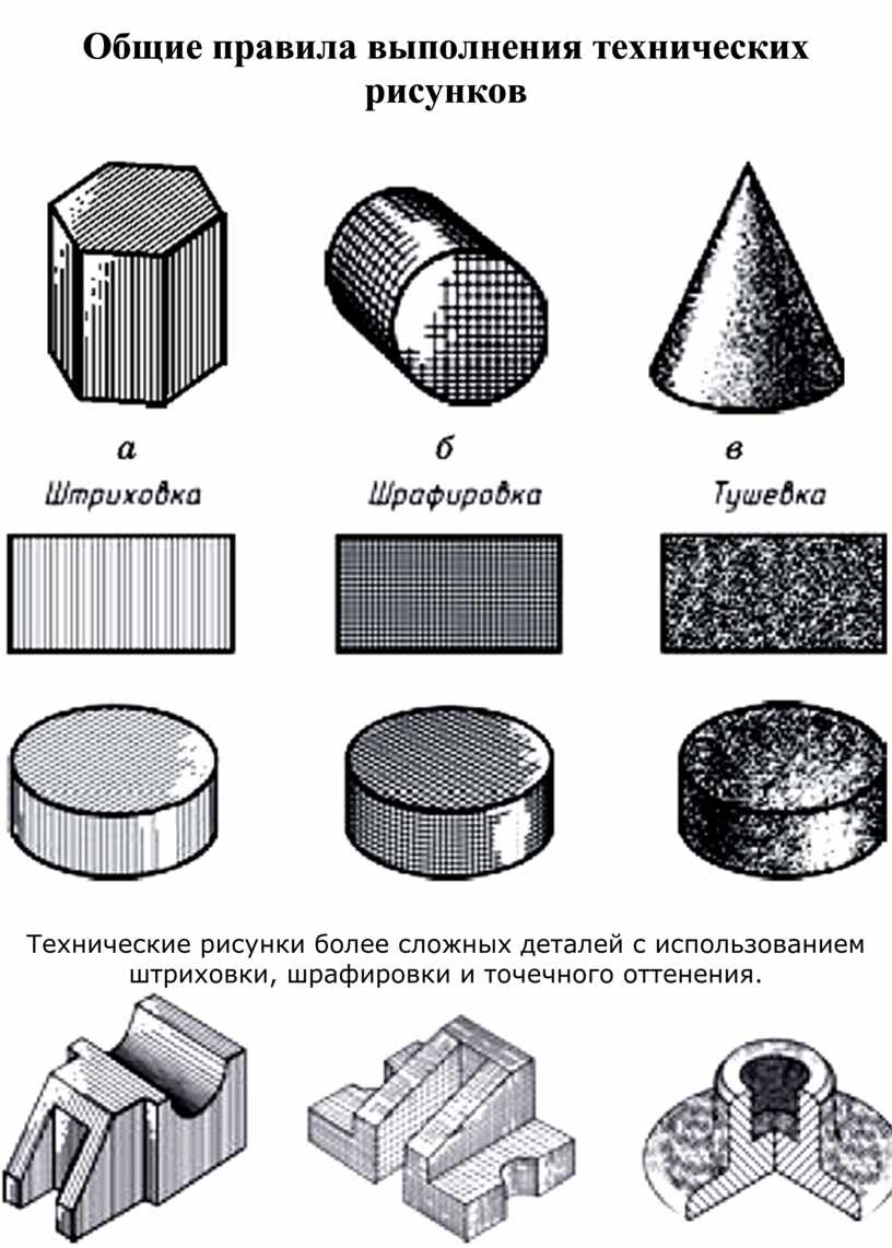 Выполнение технического рисунка начинается