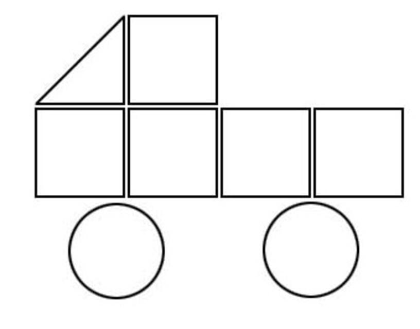 Выложи картинку из геометрических фигур по образцу