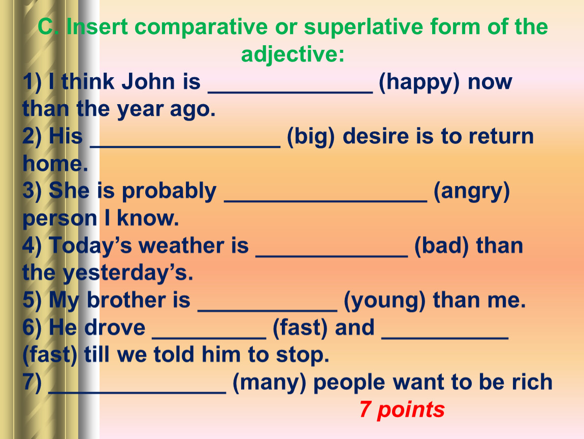 Mark the adjectives. Comparatives and Superlatives. Adjective Comparative Superlative таблица. Comparative and Superlative forms of adjectives. Comparison of adjectives упражнение.