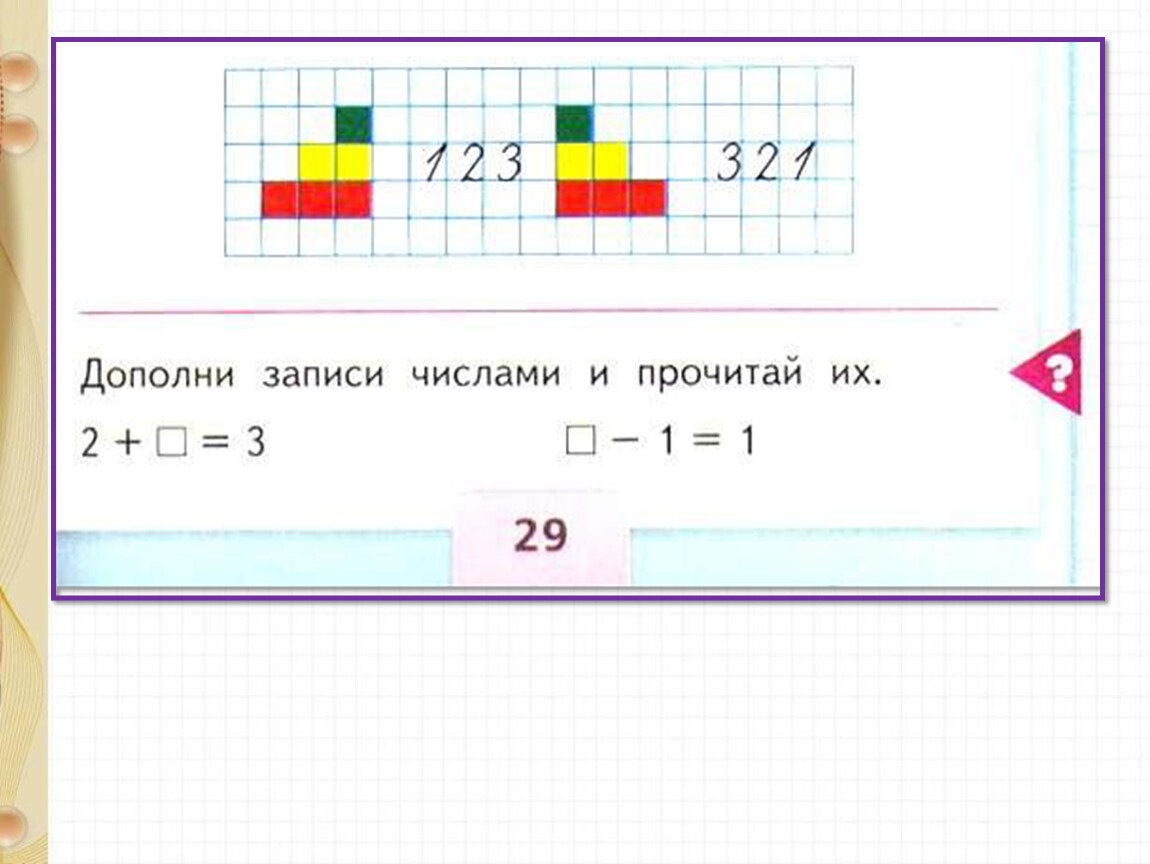 Числа 1 2 3 знаки