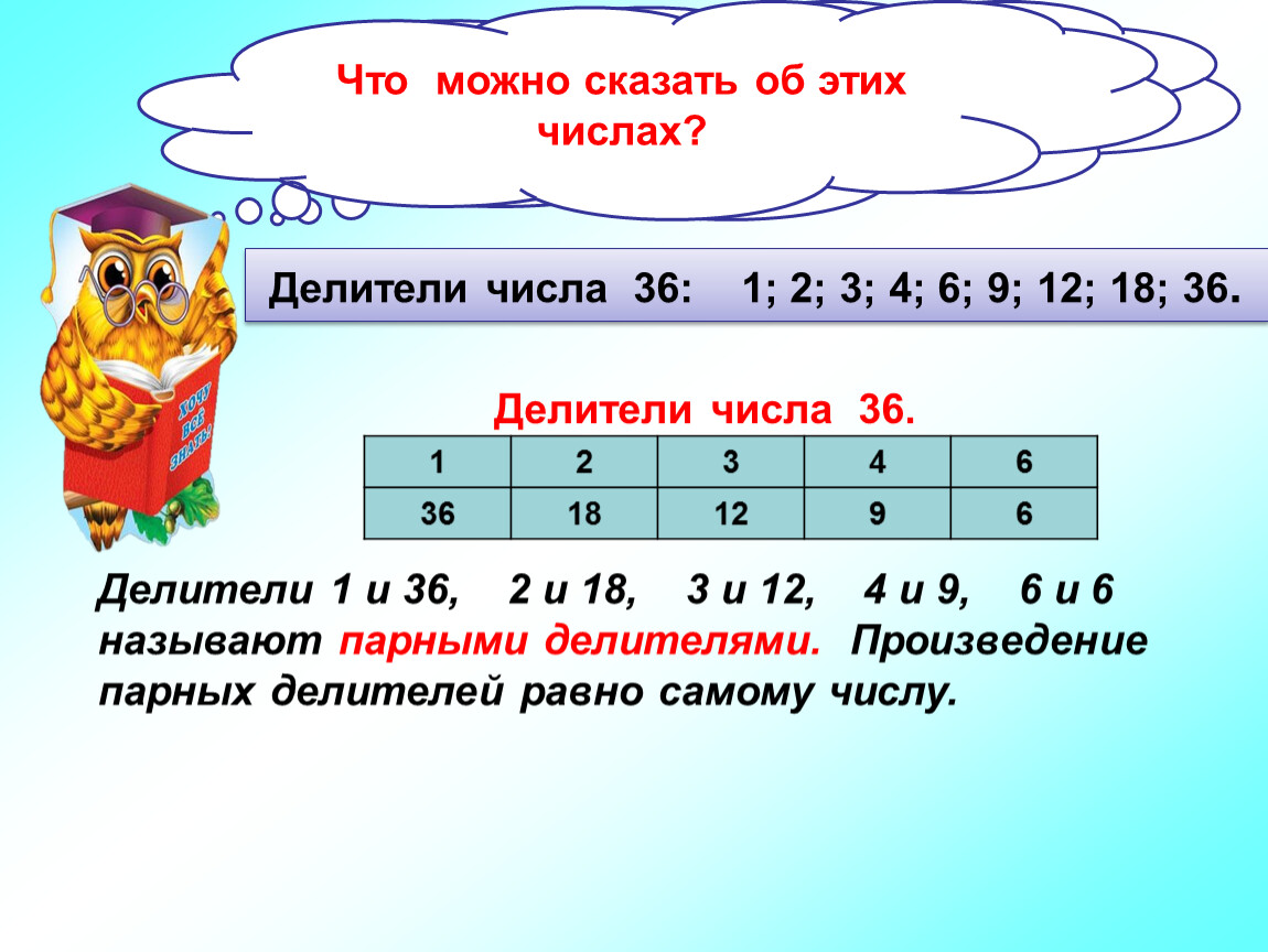 Составные делители. Делители числа. Как найти делители числа. Делители числа 36.