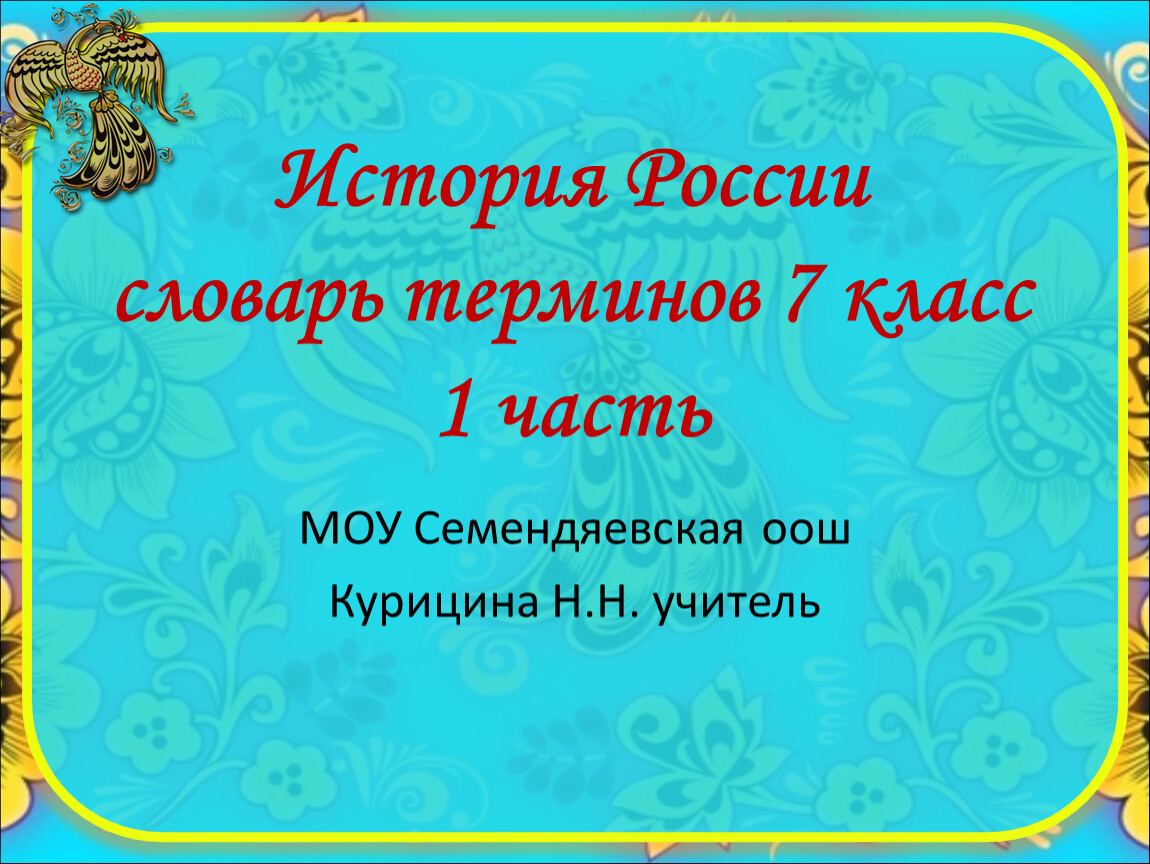 Термины 7 класс