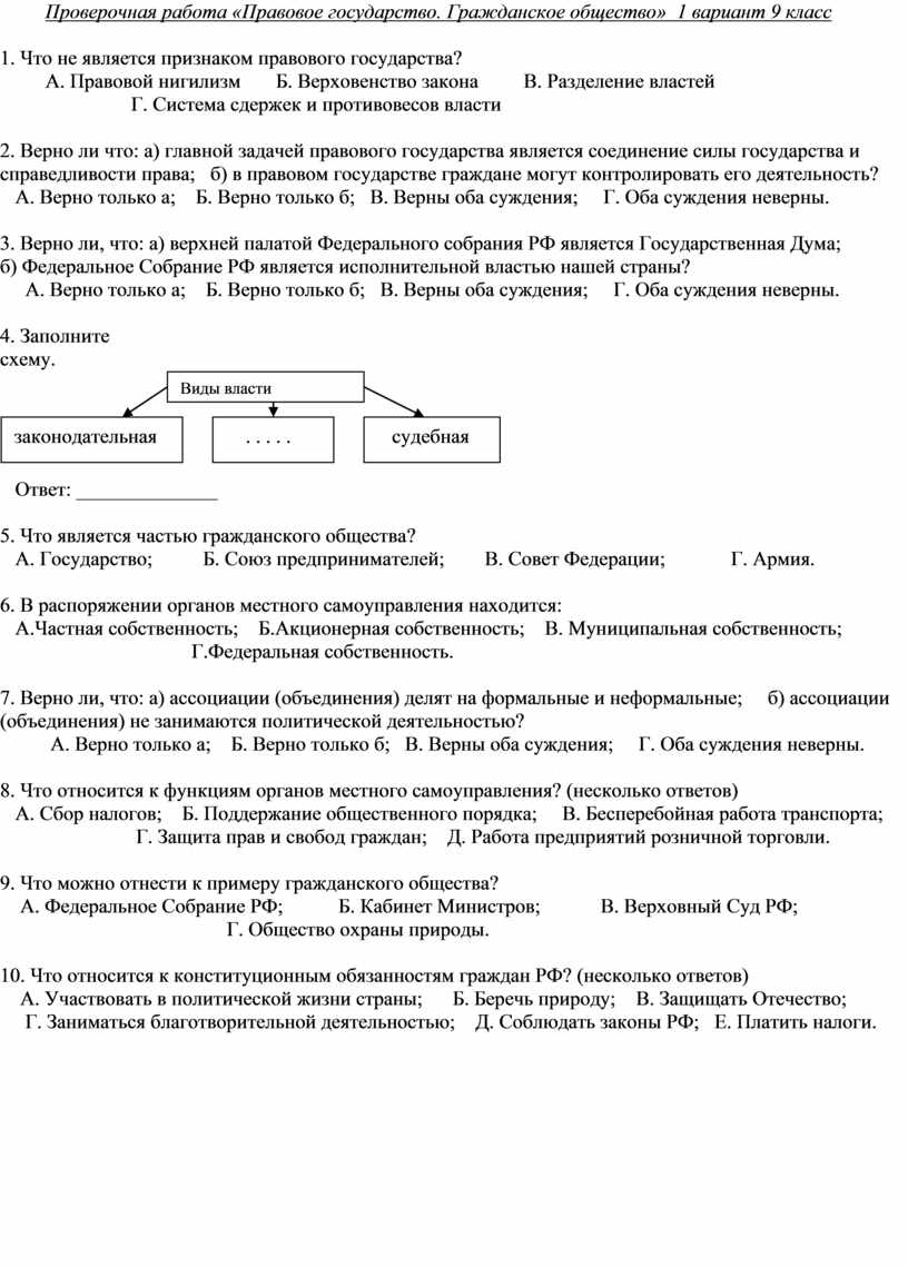 Проверочная по обществознанию 9 класс гражданские правоотношения. Проверочная по обществознанию 9 класс форма государства.