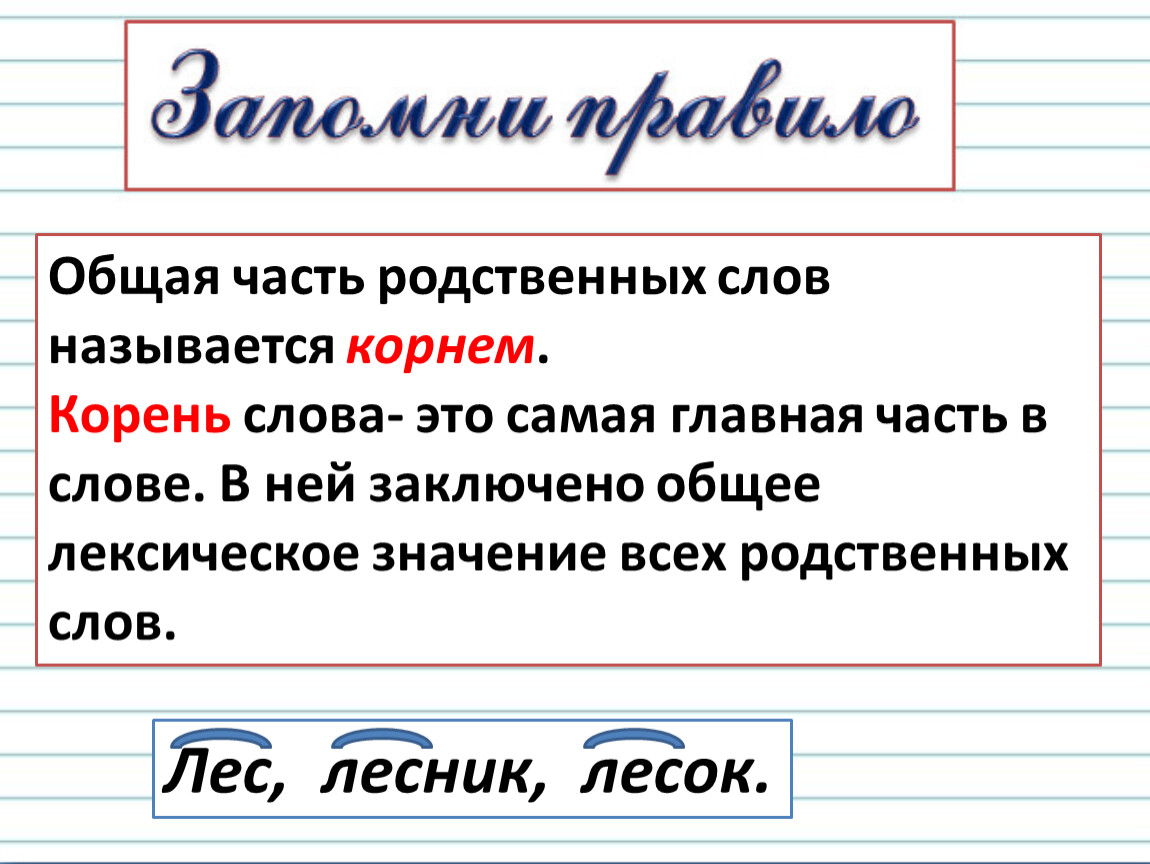 Родственные слова корень слова 1 класс презентация