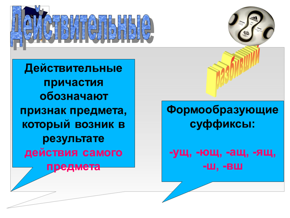 Слышать действительное причастие. Действительные причастия обозначают. 4 Действительных причастий.