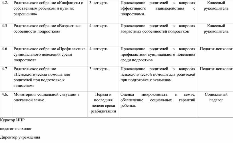 Образец индивидуальной программы реабилитации (ИПР) при попытке суицида