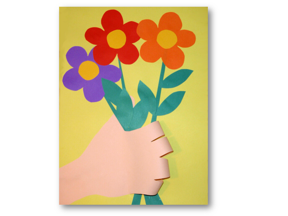 Презентация открытка для мамы 1 класс. Аппликация.цветы. Открытки-аппликации. Аппликация цветы из цветной бумаги. Цветы в руке аппликация.