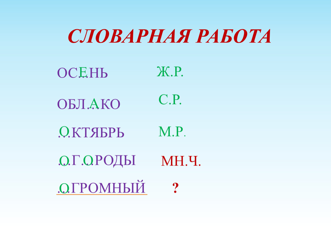 Презентация Родовые окончания прилагательных