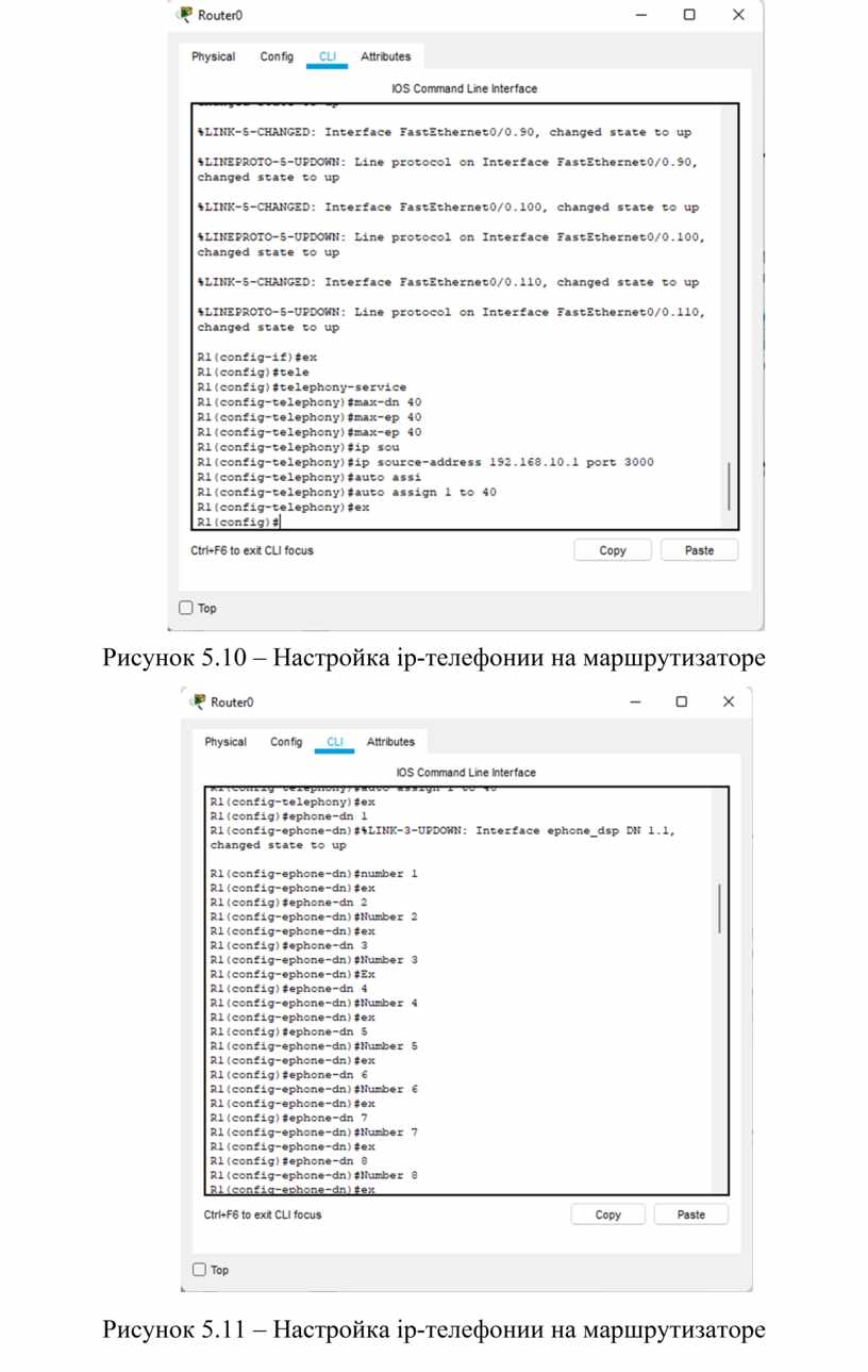 Рисунок 5.10 – Настройка ip -телефонии на маршрутизаторе