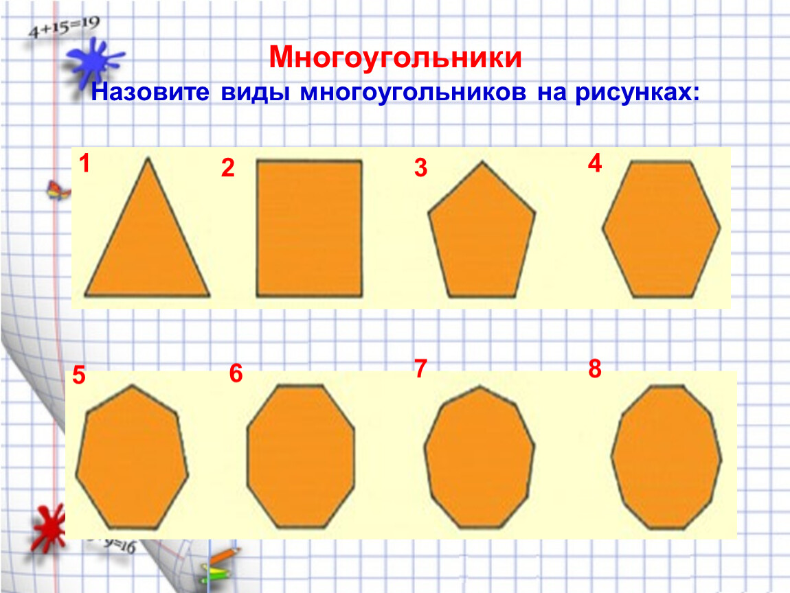 Какой многоугольник изображен на рисунке ответ. Многоугольники. Виды многоугольников. Название всех многоугольников. Многоугольники разной формы.