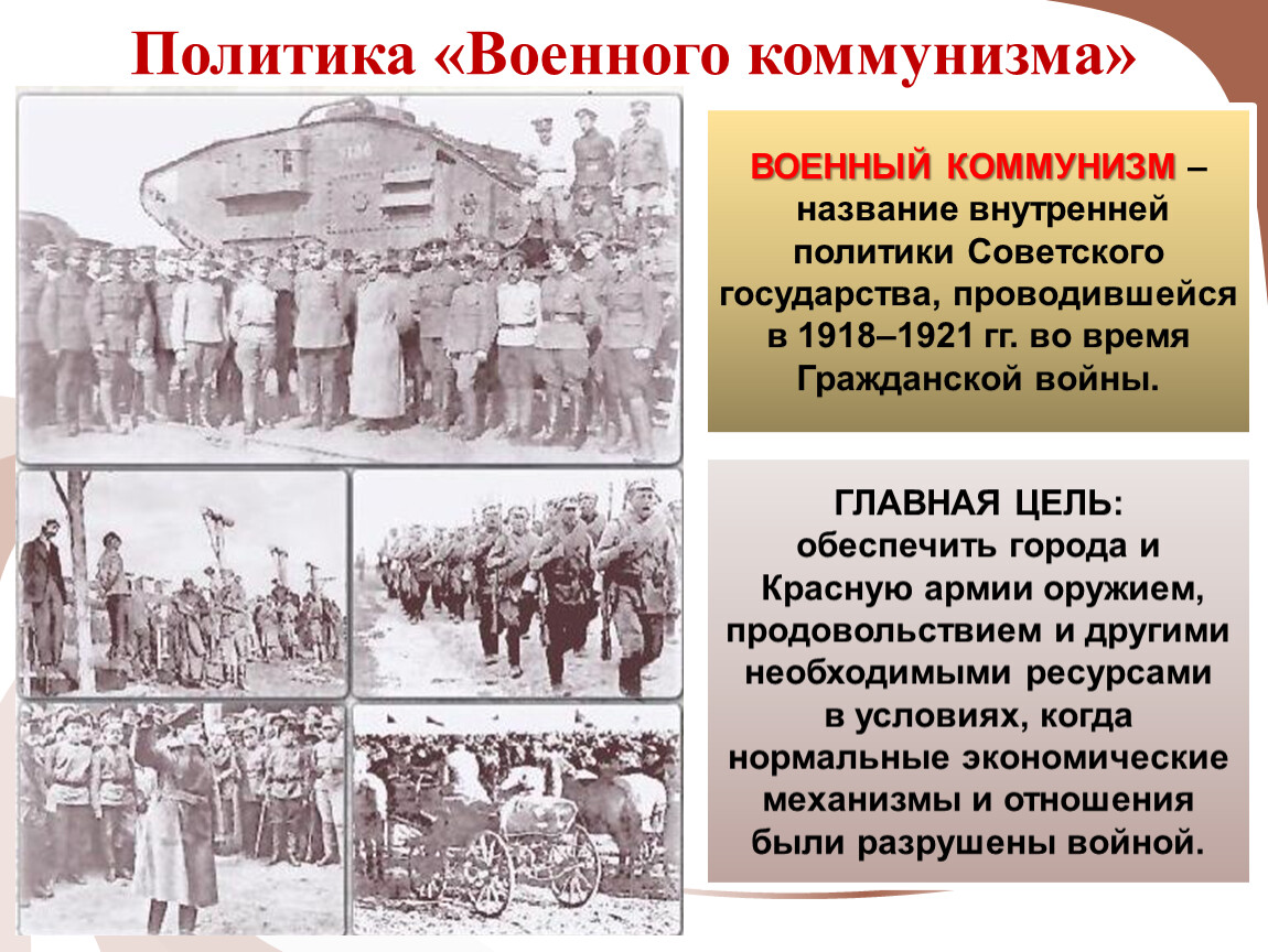 Военный коммунизм какие годы. Политика военного коммунизма 1918-1921. Военный коммунизм 1918-1921 таблица. Цели военного коммунизма 1918-1921.