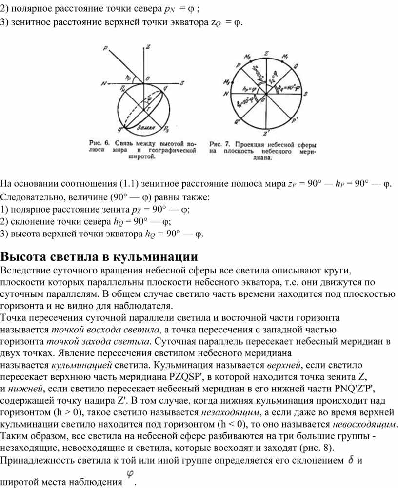 Расстоянии от верхней точки