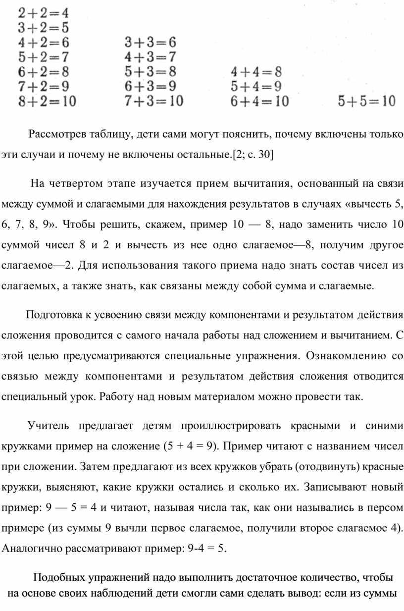 Использование дидактических игр на уроках математики при изучении сложения  и вычитания в пределах 10