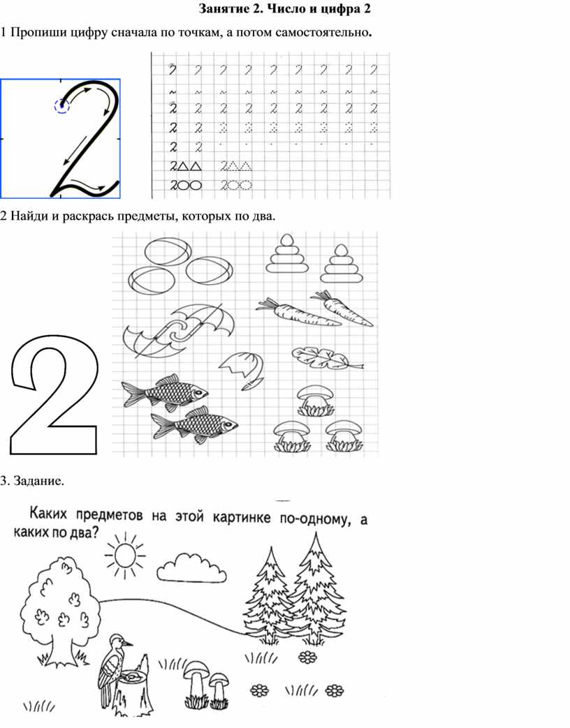 Число 2 и цифра 2 презентация для