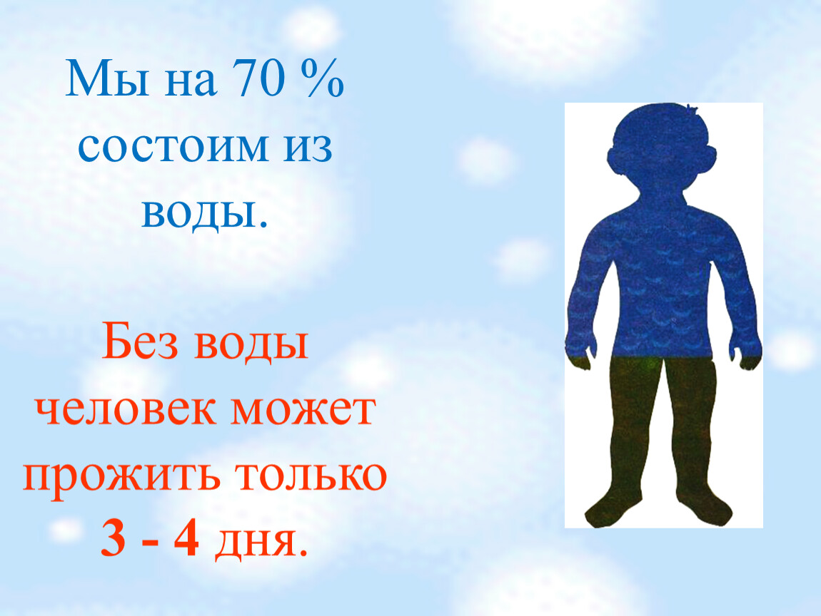 Презентация какая. 1 Класс окружающий мир начальная школа 21 века какой бывает вода. Ты на 70 состоишь из воды. Презентация какой бывает вода 1 класс начальная школа 21 века. Без чего человек не может жить для детей картинки.