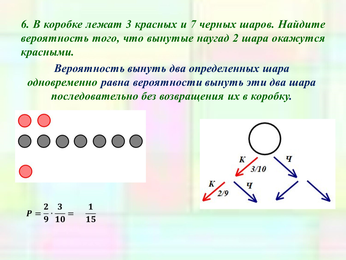 В ящике 4 красных и 6