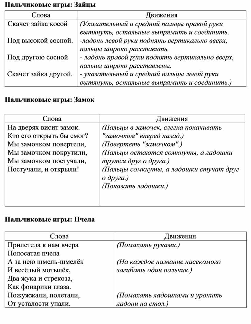 Физминутки и пальчиковые игры на уроках обучения грамоте