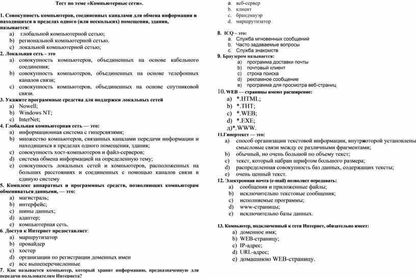 Тест по теме компьютерные презентации 7 класс с ответами