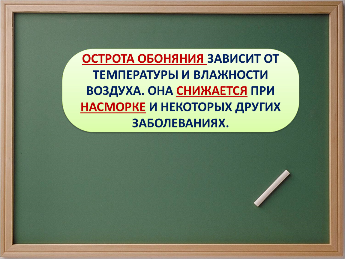 Острота это. Острота обоняния. Обоняние корень слова.