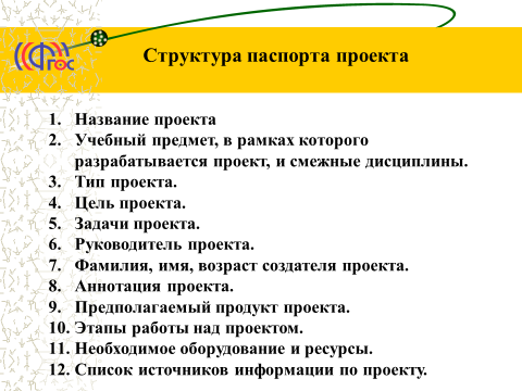 Паспорт проекта образец 10 класс индивидуальный проект